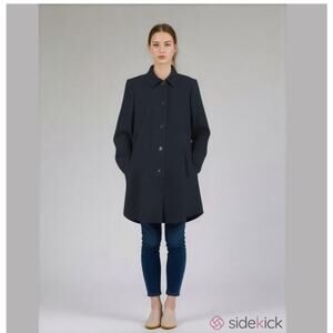 Karen Scott dress coat navy sz 10 quiet luxury minimalist classic old money